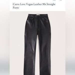 Abercrombie and Fitch Curve Love Vegan Leather 90s Straight Pants